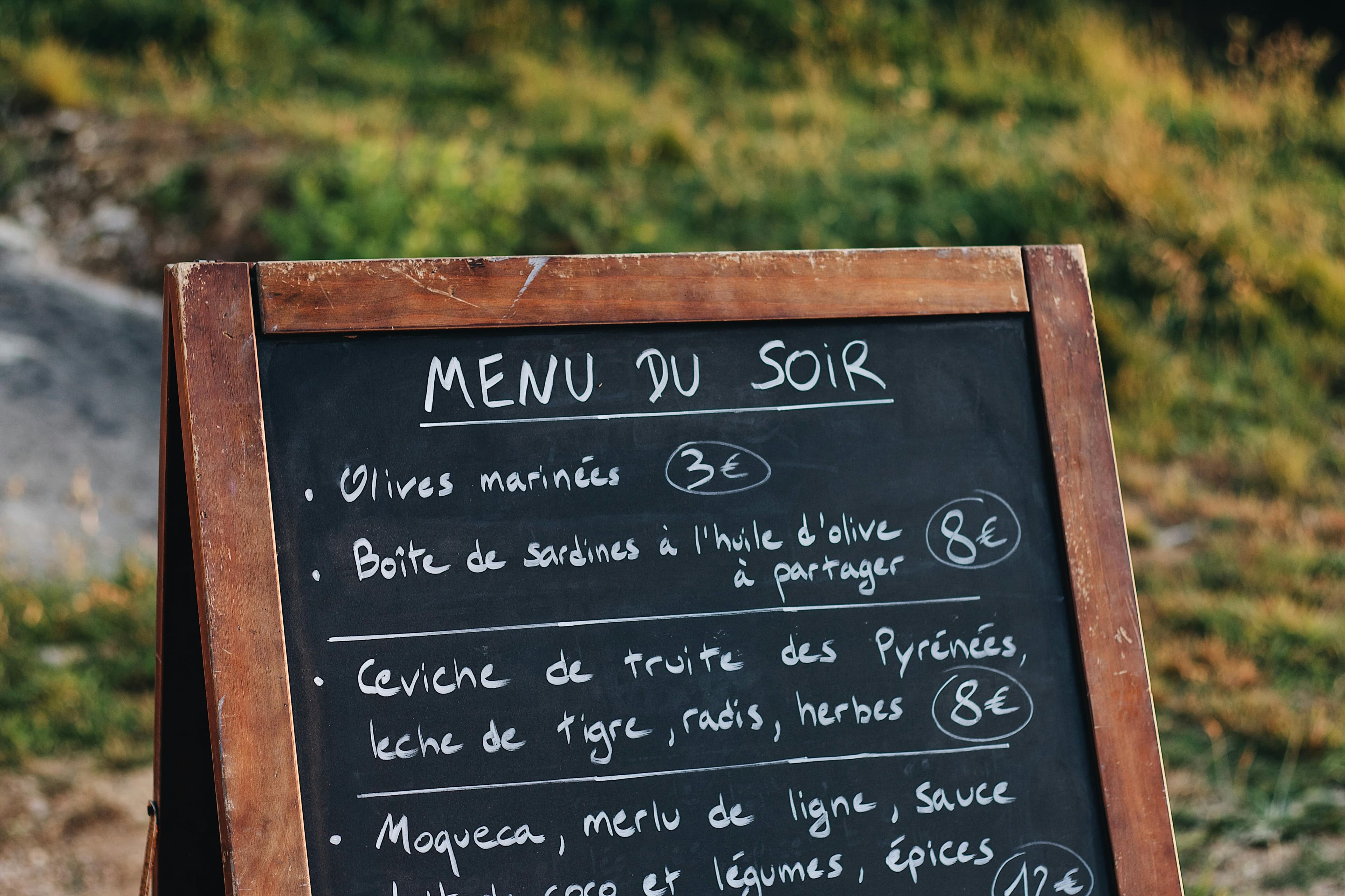 Menu événementiel