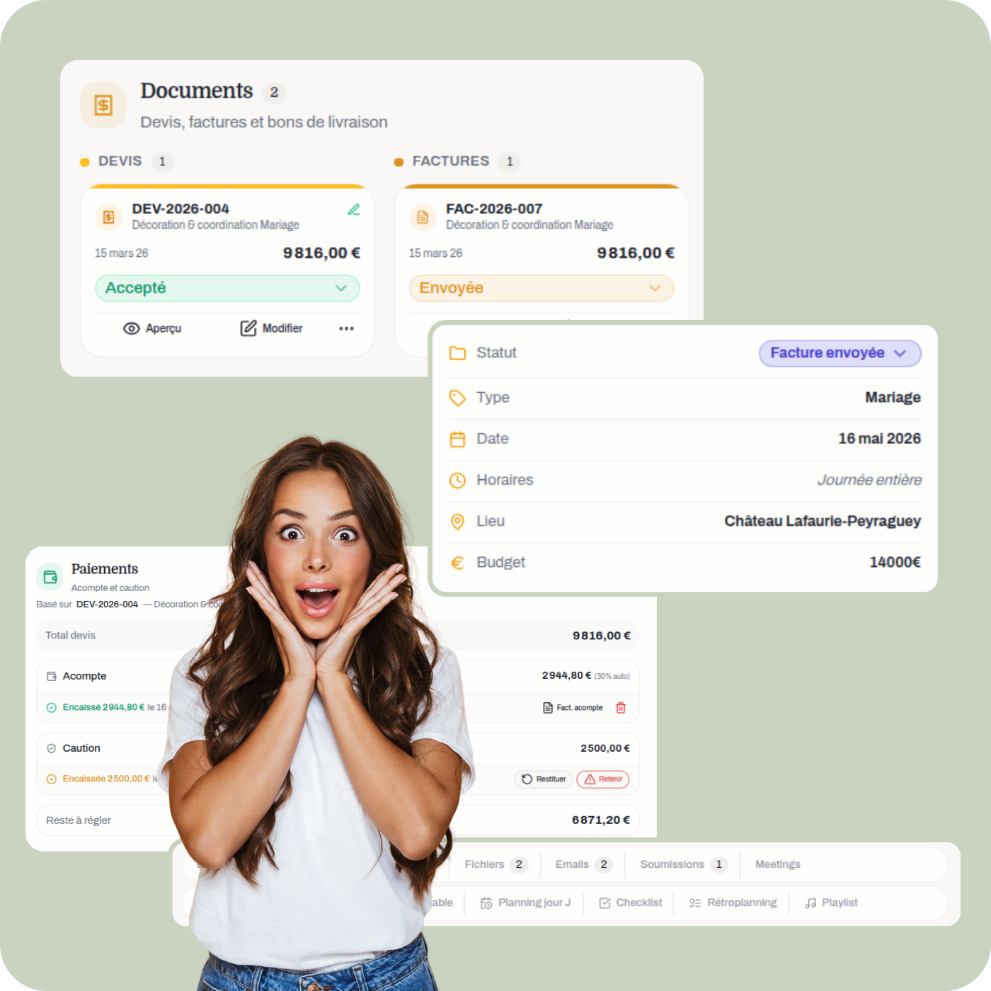 CRM et suivi clients pour décorateurs, wedding planners et prestataires événementiels — IBDA