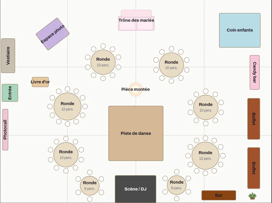 Capture d'écran Plan de salle