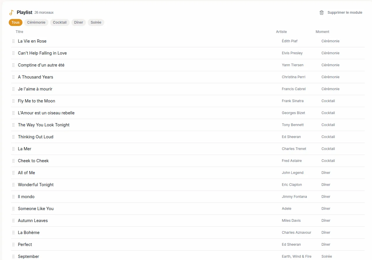 Capture d'écran Playlist