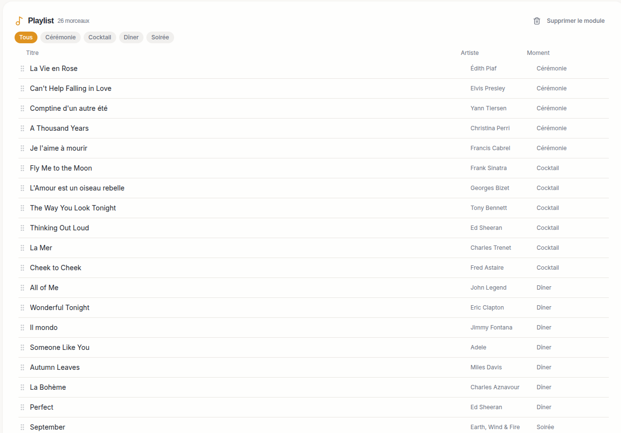 Capture d'écran Playlist